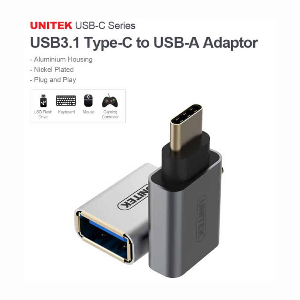  Paquete de 2 adaptadores OTG USB tipo C – Hecho de elegante  aluminio – USB 3.1 Tipo C macho a USB 3.0 USBC cargador – Cuenta con  conector reversible – Transferencia